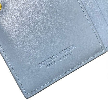 Bottega Veneta Bifold Wallet Medium Cassette Light Blue Leather