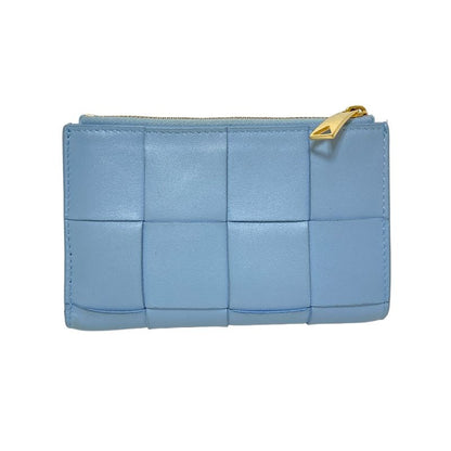 Bottega Veneta Bifold Wallet Medium Cassette Light Blue Leather