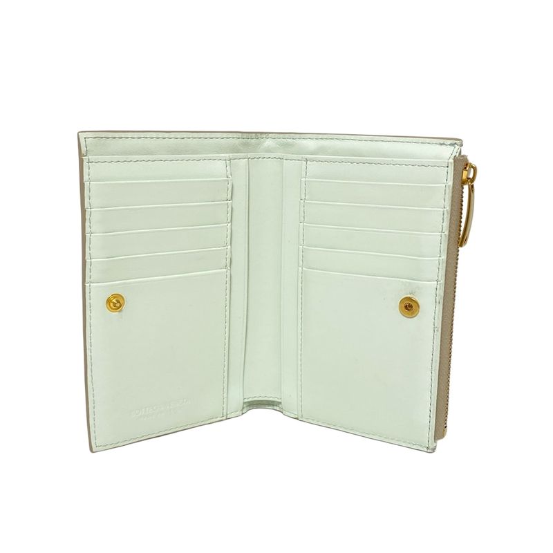 Bottega Veneta Intrecciato Gray-beige Leather Wallet