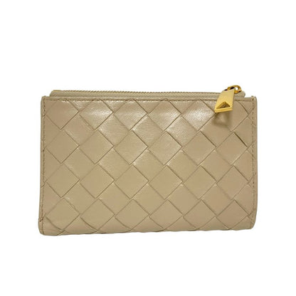 Bottega Veneta Intrecciato Gray-beige Leather Wallet