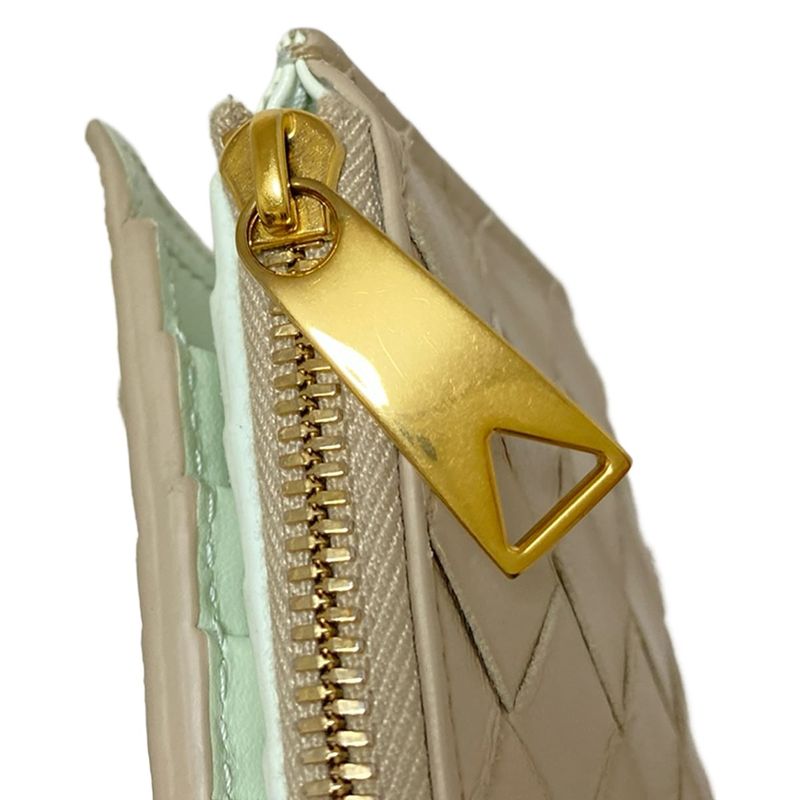 Bottega Veneta Intrecciato Gray-beige Leather Wallet
