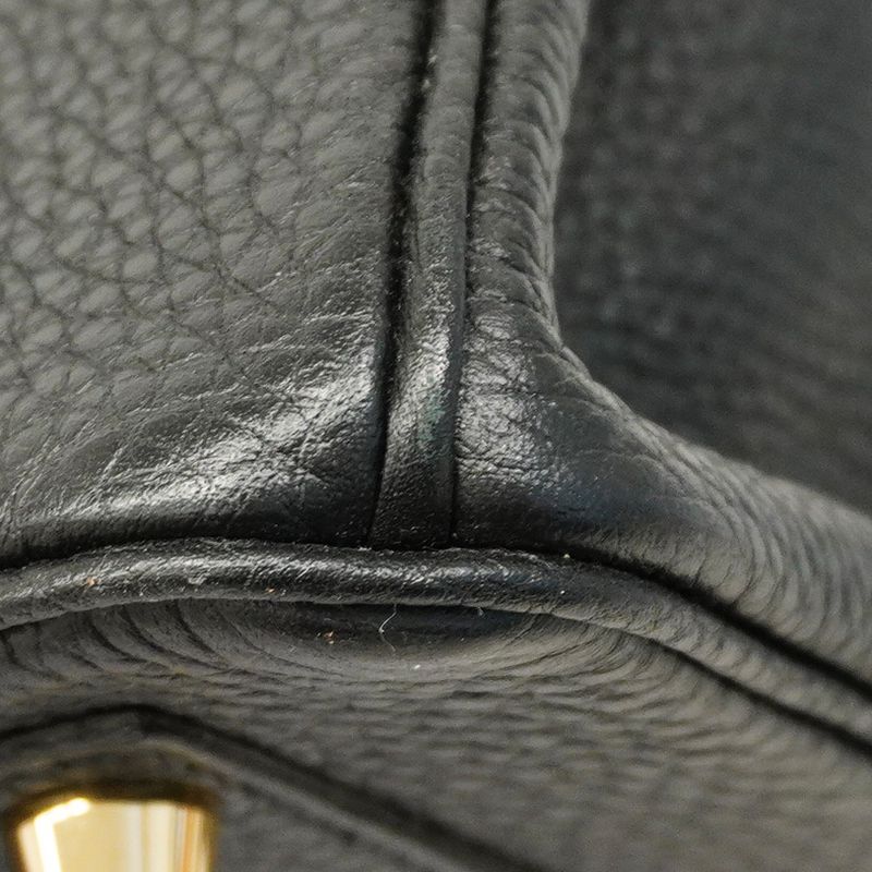 5ob1102-1-h-g]hermes Handbag Birkin 25 Togo Black Gold Hardware Y Engraved