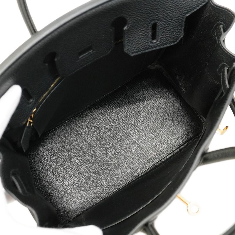 5ob1102-1-h-g]hermes Handbag Birkin 25 Togo Black Gold Hardware Y Engraved