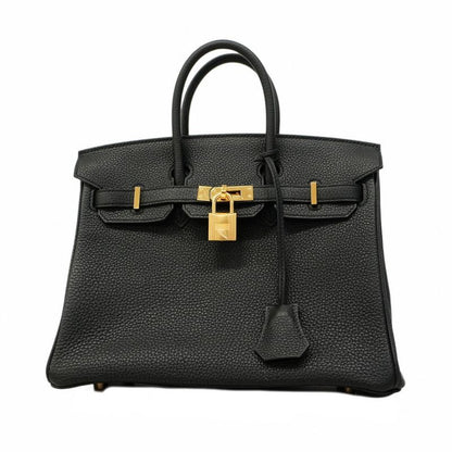5ob1102-1-h-g]hermes Handbag Birkin 25 Togo Black Gold Hardware Y Engraved