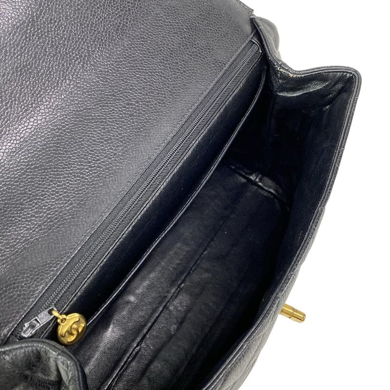 Chanel Handbag Trapezoid Bag/matelasse A12397 Black Gold Hardware