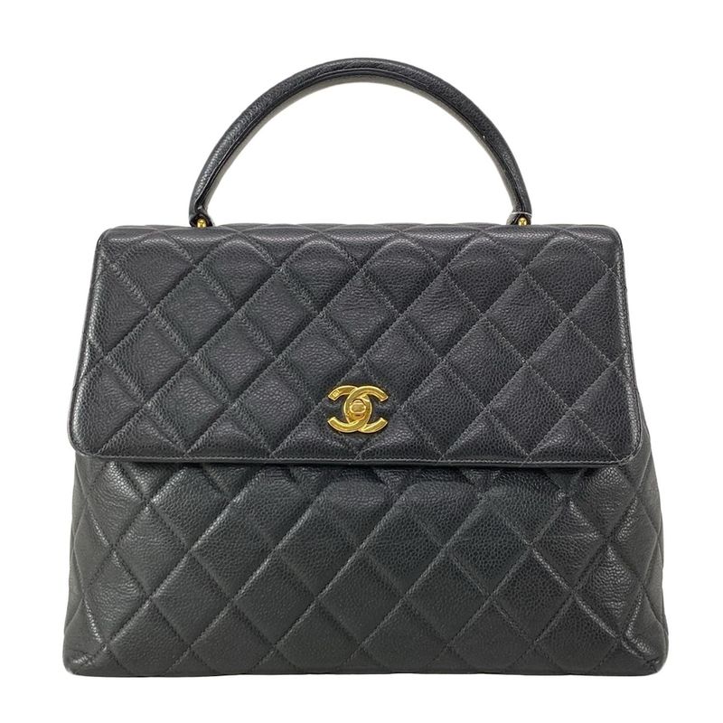 Chanel Handbag Trapezoid Bag/matelasse A12397 Black Gold Hardware