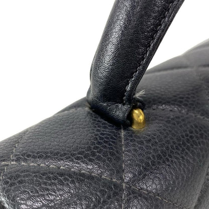 Chanel Handbag Trapezoid Bag/matelasse A12397 Black Gold Hardware