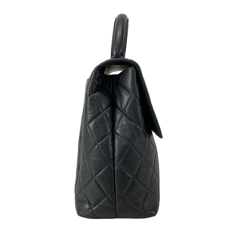 Chanel Handbag Trapezoid Bag/matelasse A12397 Black Gold Hardware