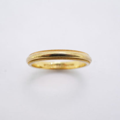 Tiffany & Co Ring Milgrain 18K Yellow Gold Yellow Gold Size 15 Men's