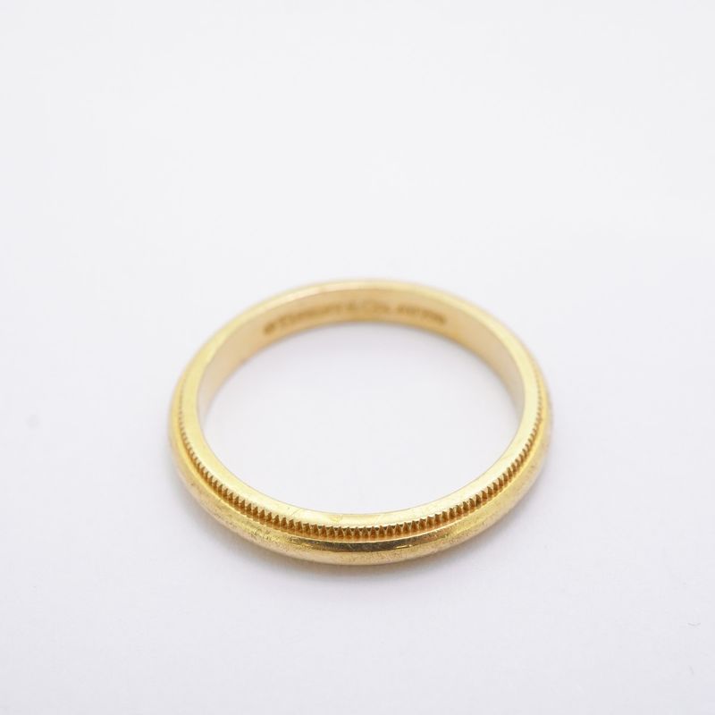 Tiffany & Co Ring Milgrain 18K Yellow Gold Yellow Gold Size 15 Men's