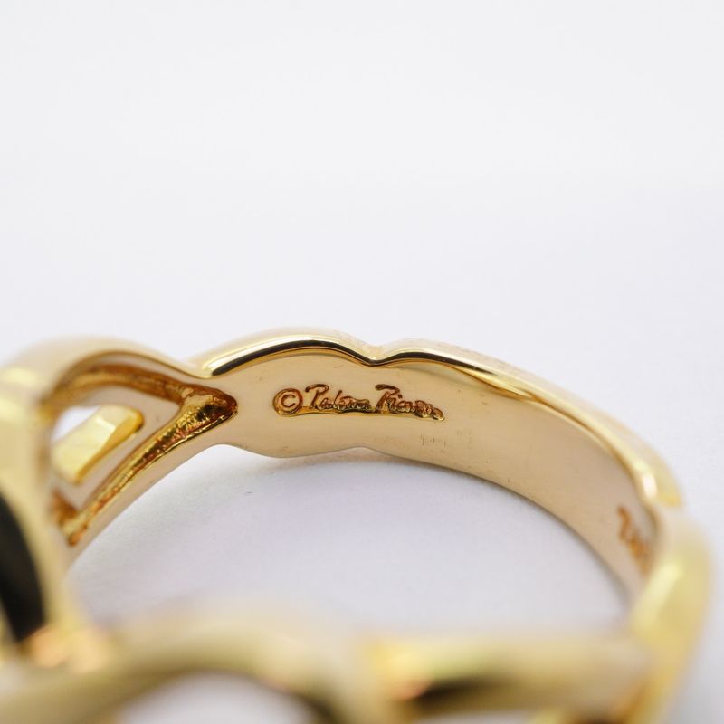 Tiffany & Co Ring Double Rubbing Heart 18K Yellow Gold Yellow Gold #125 Ladies