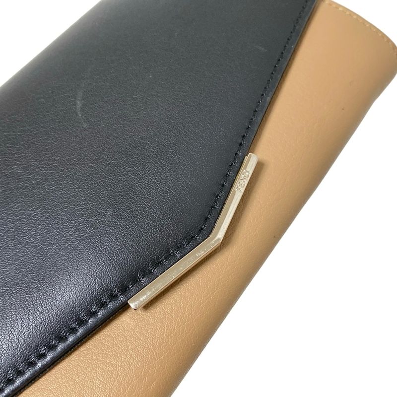 Fendi Long Wallet Toujours 8m0350 Brown And Black Leather