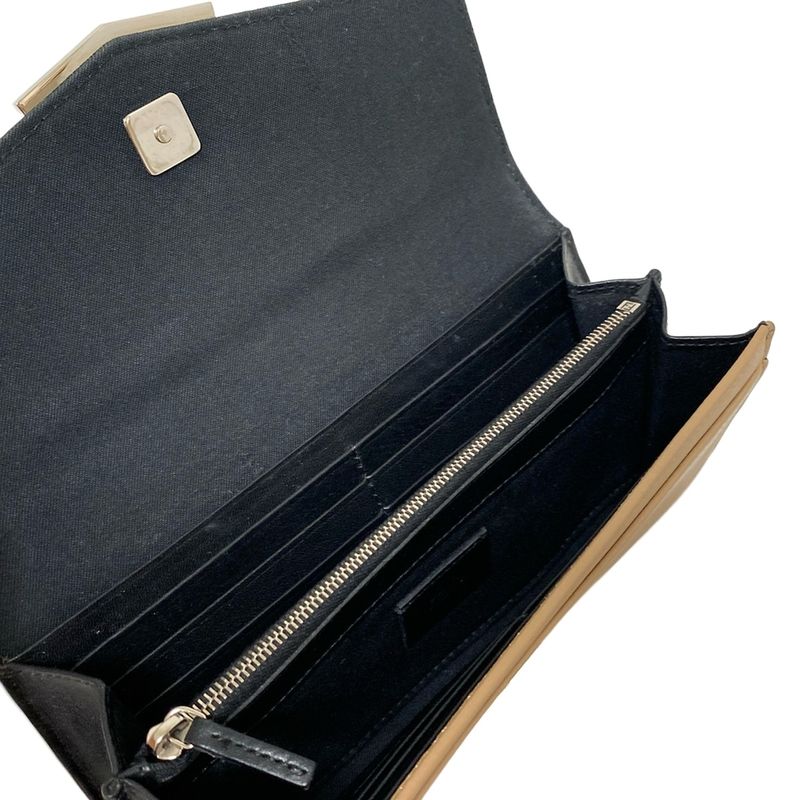 Fendi Long Wallet Toujours 8m0350 Brown And Black Leather