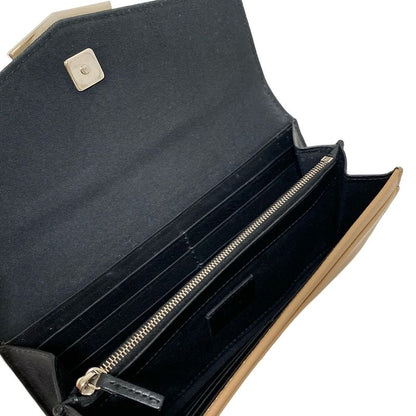 Fendi Long Wallet Toujours 8m0350 Brown And Black Leather