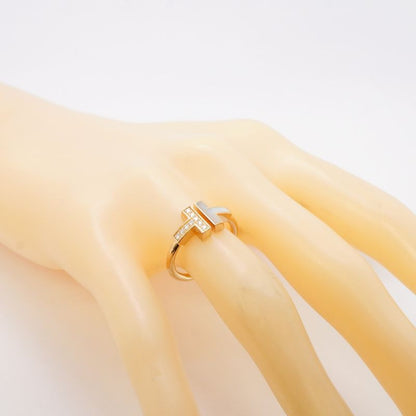 Tiffany & Co Ring T-wire 18K Pink Gold Pink Gold Mother-of-pearl Diamond #105