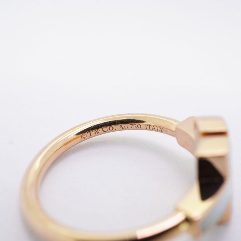 Tiffany & Co Ring T-wire 18K Pink Gold Pink Gold Mother-of-pearl Diamond #105