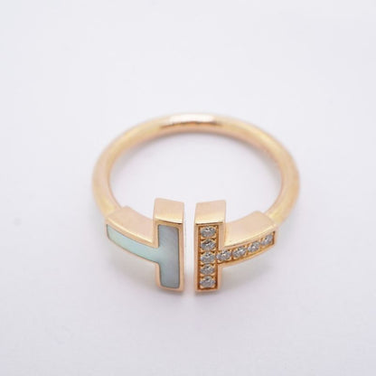 Tiffany & Co Ring T-wire 18K Pink Gold Pink Gold Mother-of-pearl Diamond #105