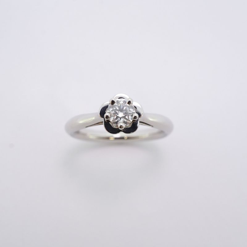 Chanel Ring Camellia 1PD Pt950 Platinum Diamond #47 Ladies