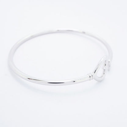 Tiffany & Co Bangle Heart Key 18K White Gold White Togo Old Ladies