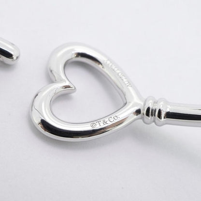 Tiffany & Co Bangle Heart Key 18K White Gold White Togo Old Ladies