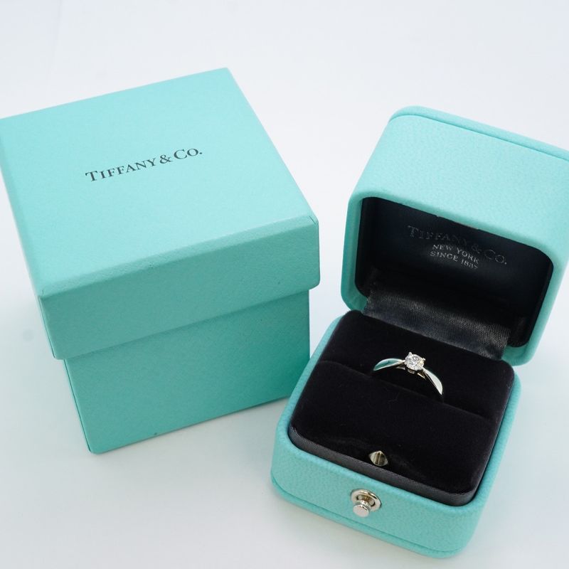 Tiffany & Co Ring Harmony 1PD Pt950 Platinum Diamond 026ct 75 Ladies