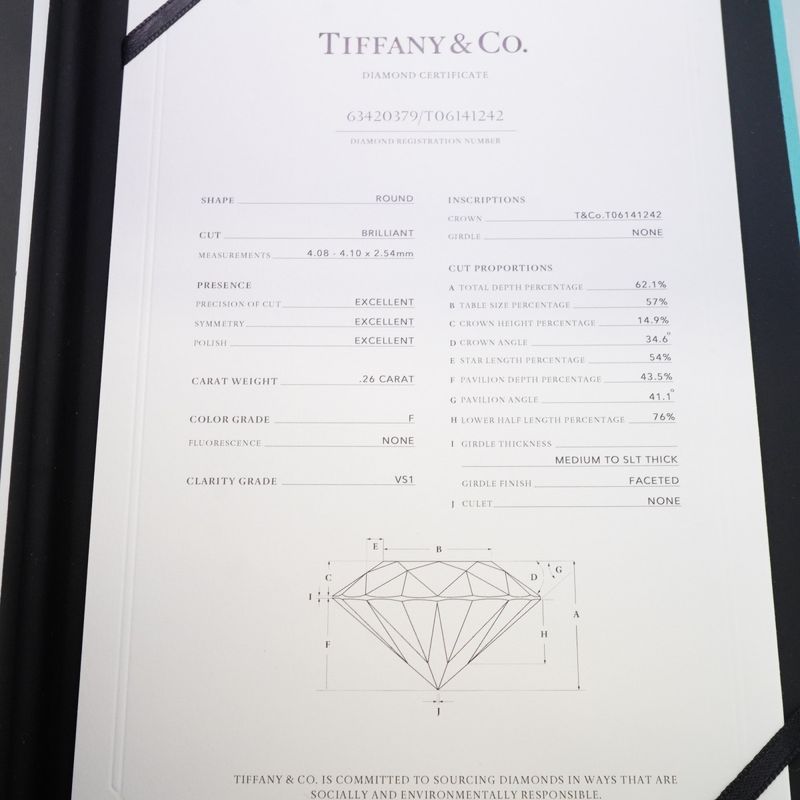 Tiffany & Co Ring Harmony 1PD Pt950 Platinum Diamond 026ct 75 Ladies