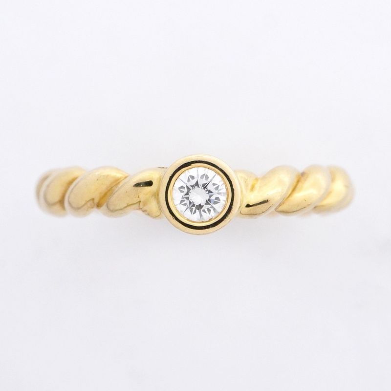 Tiffany & Co Ring Twisted 1PD 18K Yellow Gold Yellow Gold Diamond 95 Ladies