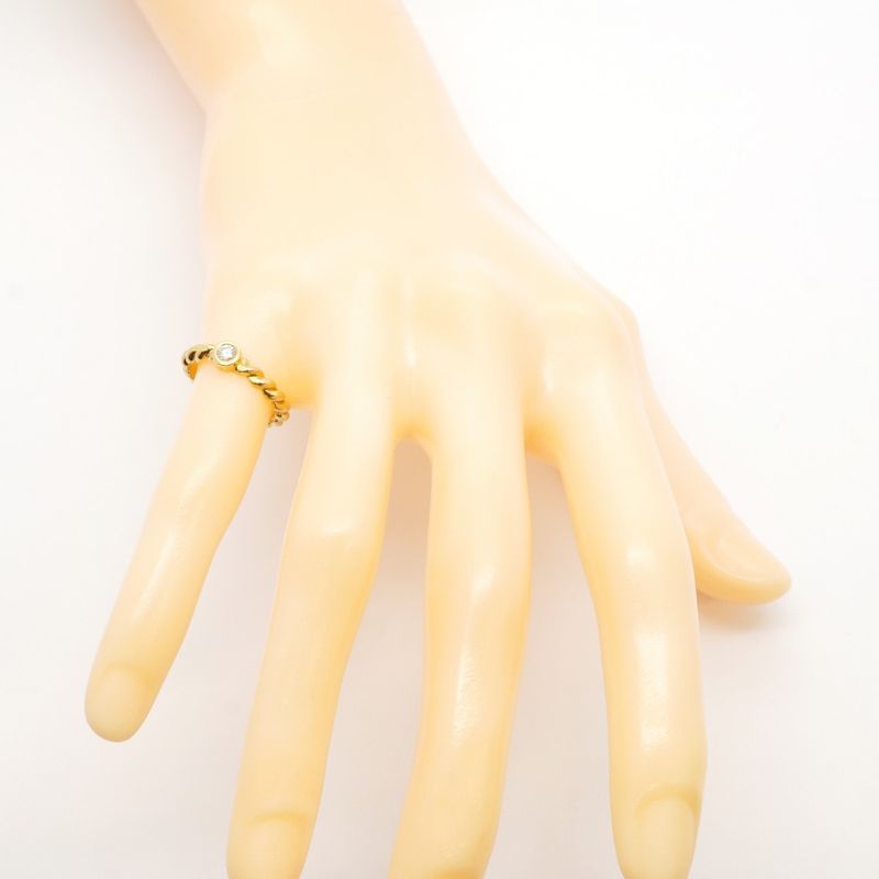 Tiffany & Co Ring Twisted 1PD 18K Yellow Gold Yellow Gold Diamond 95 Ladies
