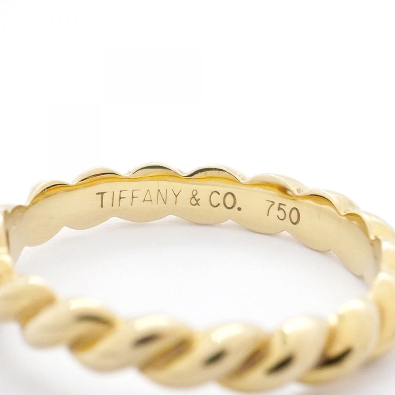Tiffany & Co Ring Twisted 1PD 18K Yellow Gold Yellow Gold Diamond 95 Ladies