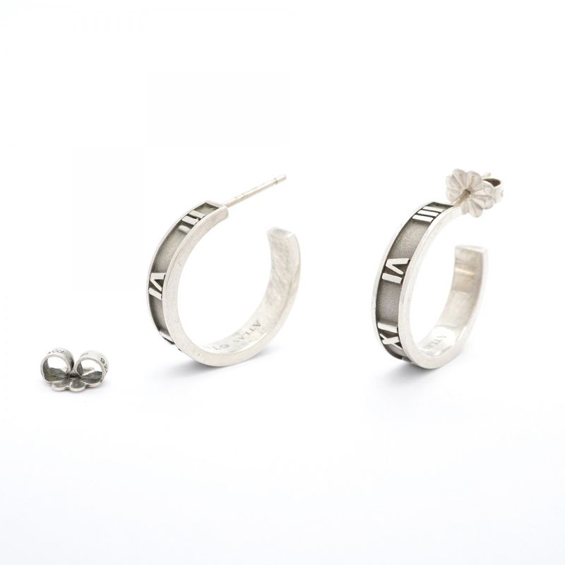Tiffany & Co Earrings Atlas Hoop Silver 925 Ladies