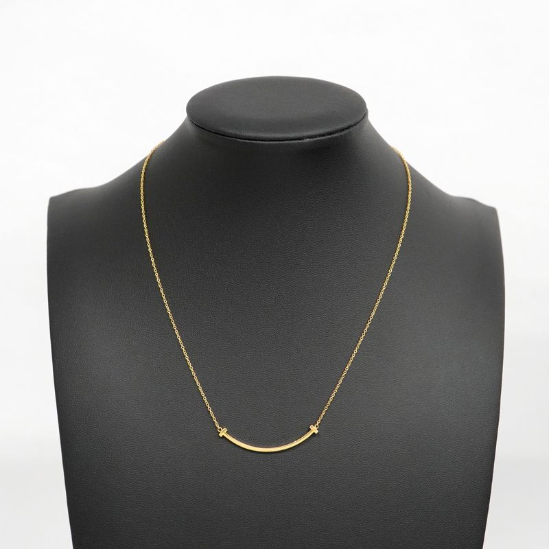 Tiffany & Co Necklace T-smile Small 18K Yellow Gold Yellow Gold Ladies