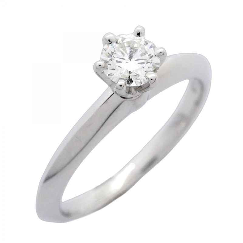 Tiffany & Co Ring Solitaire 1PD Pt950 Platinum Diamond 024ct 55 Ladies