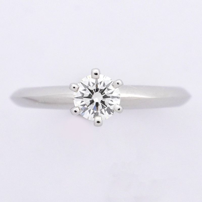 Tiffany & Co Ring Solitaire 1PD Pt950 Platinum Diamond 024ct 55 Ladies