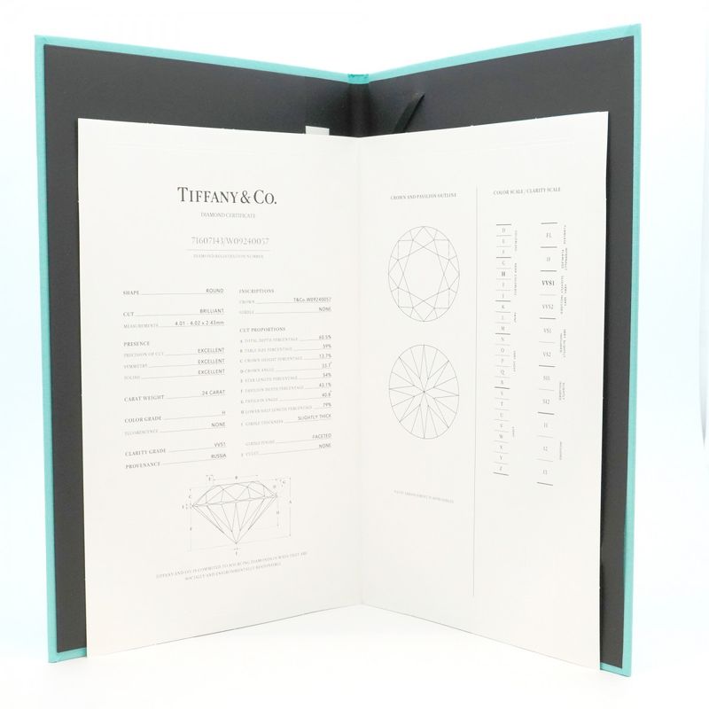 Tiffany & Co Ring Solitaire 1PD Pt950 Platinum Diamond 024ct 55 Ladies