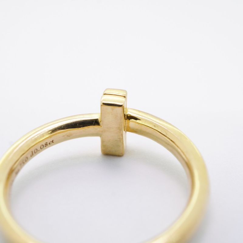 Tiffany & Co Ring T One 18K Yellow Gold Yellow Gold With Diamonds 008ct Size