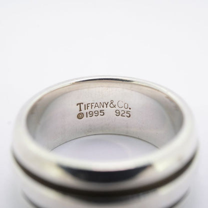Tiffany & Co Ring Grooved/double Line Silver 925 Size 15 Ladies