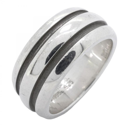 Tiffany & Co Ring Grooved/double Line Silver 925 Size 15 Ladies