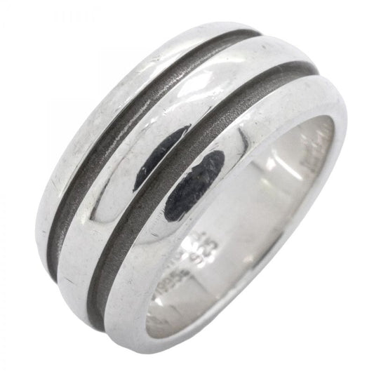 Tiffany & Co Ring Grooved/double Line Silver 925 Size 15 Ladies
