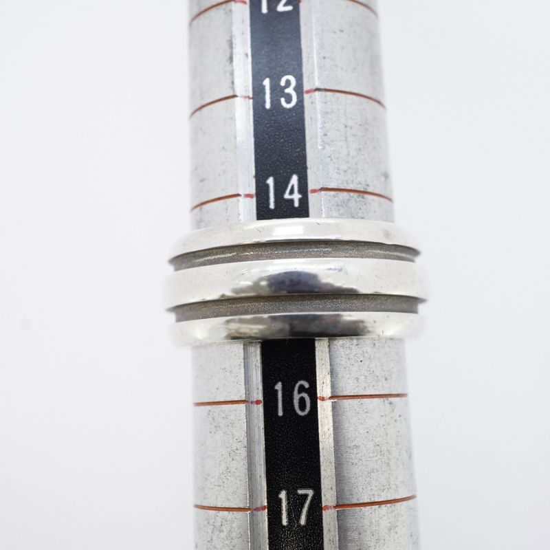 Tiffany & Co Ring Grooved/double Line Silver 925 Size 15 Ladies