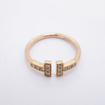 Tiffany & Co Ring T-wire 18K Pink Gold Pink Gold Diamond #105 Ladies