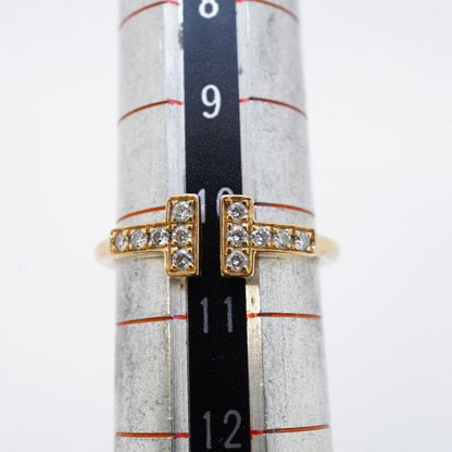 Tiffany & Co Ring T-wire 18K Pink Gold Pink Gold Diamond #105 Ladies