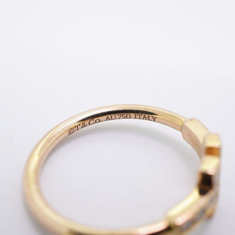 Tiffany & Co Ring T-wire 18K Pink Gold Pink Gold Diamond #105 Ladies