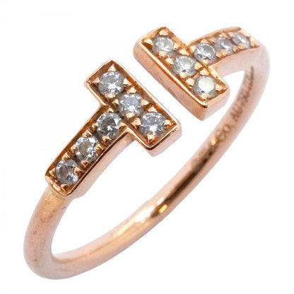 Tiffany & Co Ring T-wire 18K Pink Gold Pink Gold Diamond #105 Ladies