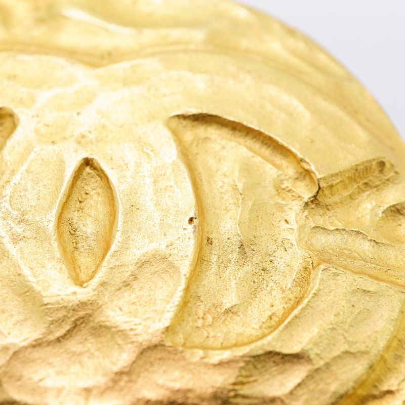 Chanel Brooch Vintage Coco Mark Round Shape Circle GP Plated Gold Ladies