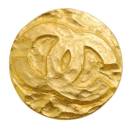 Chanel Brooch Vintage Coco Mark Round Shape Circle GP Plated Gold Ladies