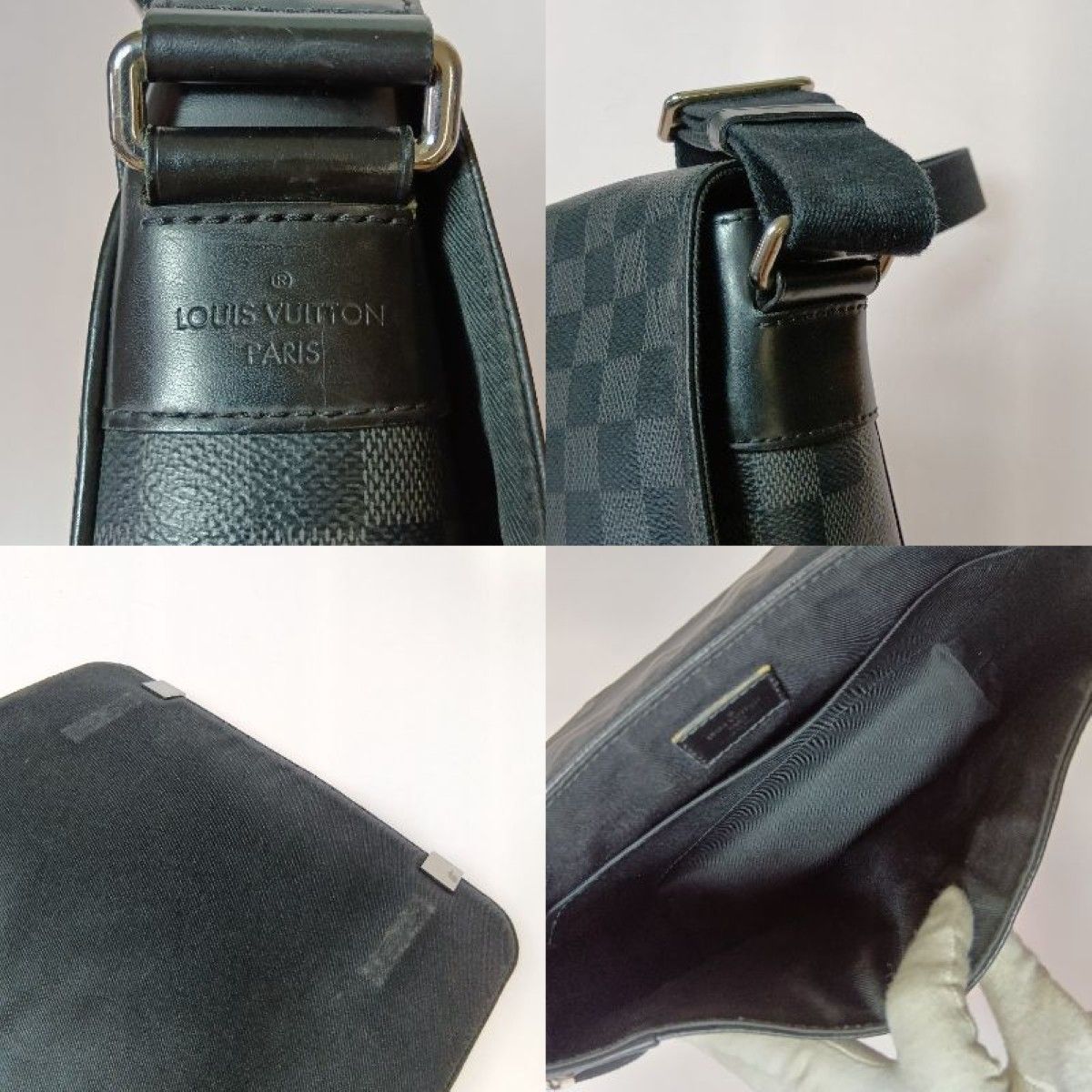 Louis Vuitton Damier Graphite District PM Nm Shoulder Bag N41028 Black