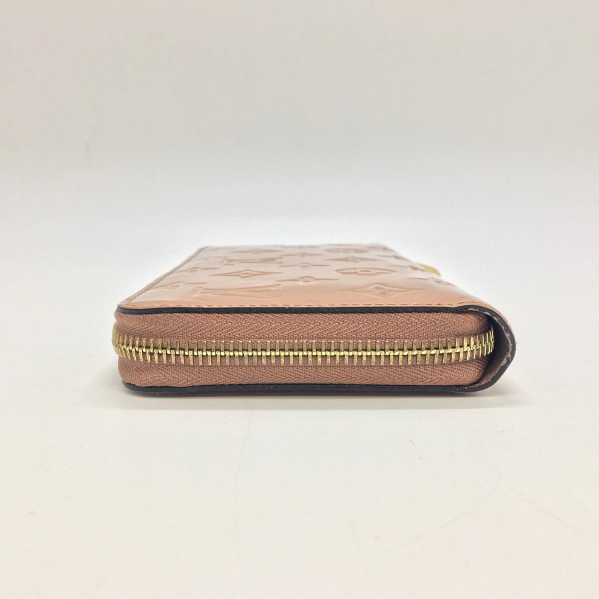 Louis Vuitton Vernis Zippy Wallet Rose Velour M91599 Beige