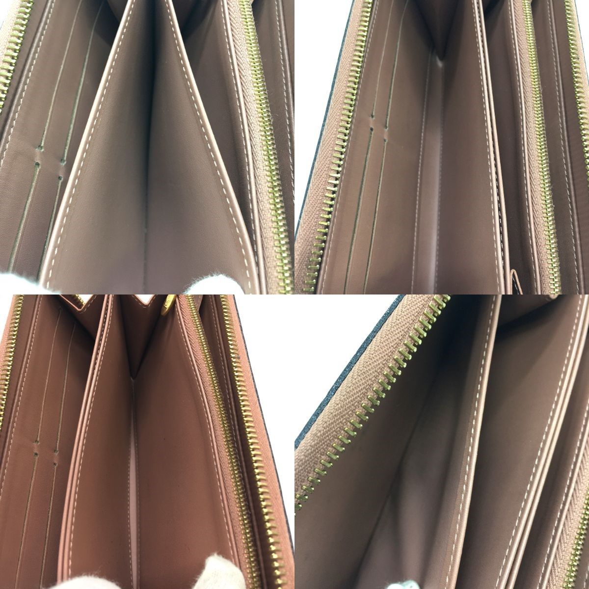 Louis Vuitton Vernis Zippy Wallet Rose Velour M91599 Beige