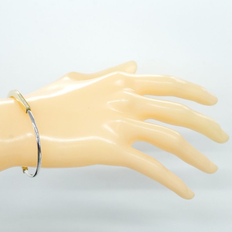 Tiffany & Co Bangle Lock Half Diamond 18K Yellow Gold Yellow Gold 18K White