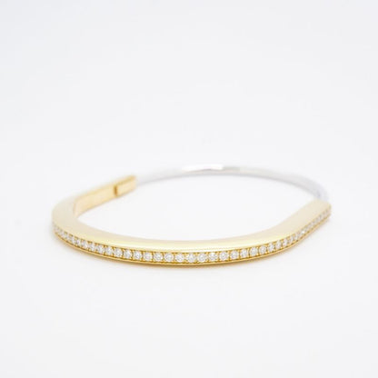 Tiffany & Co Bangle Lock Half Diamond 18K Yellow Gold Yellow Gold 18K White